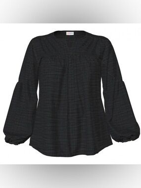 LuLaRoe Black Long Sleeve Timaree Bohemian Peasant Blouse - M